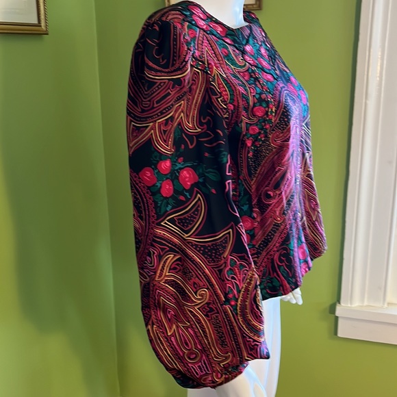 Anne Crimmins for Umi Collections vintage 80s/90s wool & silk challis blouse - Picture 3 of 7